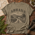 Abhaile Homeward T-Shirt — Sandstone — Áit Standard Catalog Mockup v1 realistic