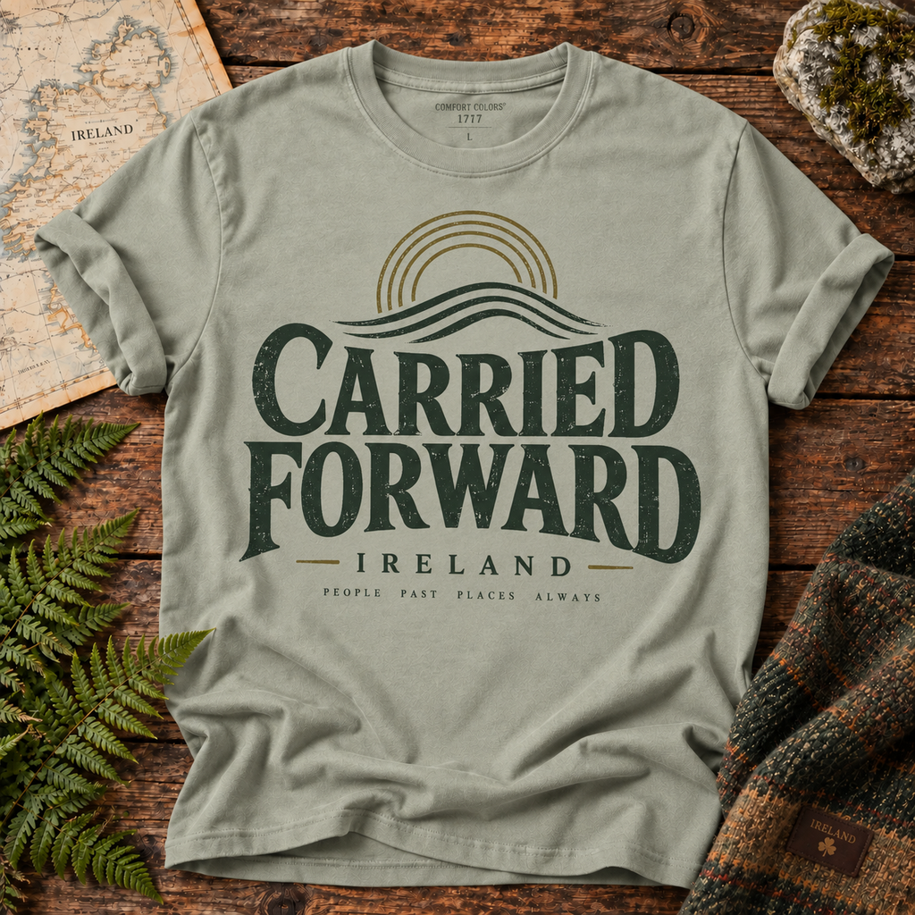 Carried Forward Ireland T-Shirt — Bay — Áit Standard Catalog Mockup v1