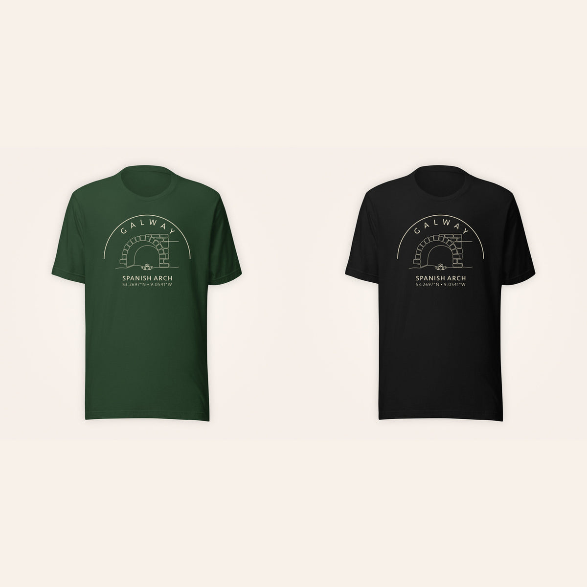 Galway Spanish Arch & Claddagh T-shirt available colors