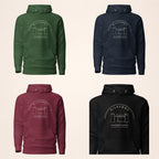 Kilkenny Castle hoodie in forest green, navy, maroon and black