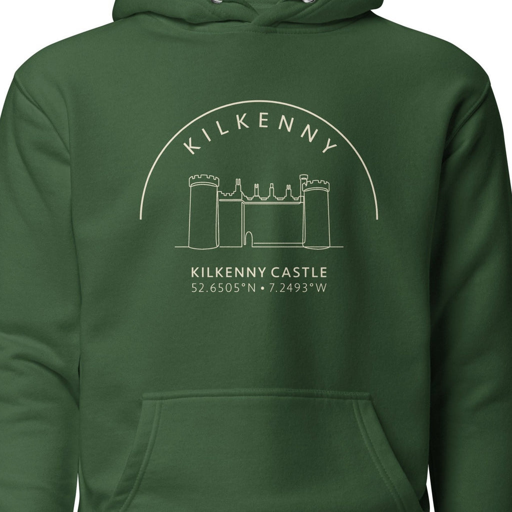 Close-up of the Kilkenny Castle hoodie chest design