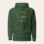 Louth Carlingford hoodie front view on warm ivory background