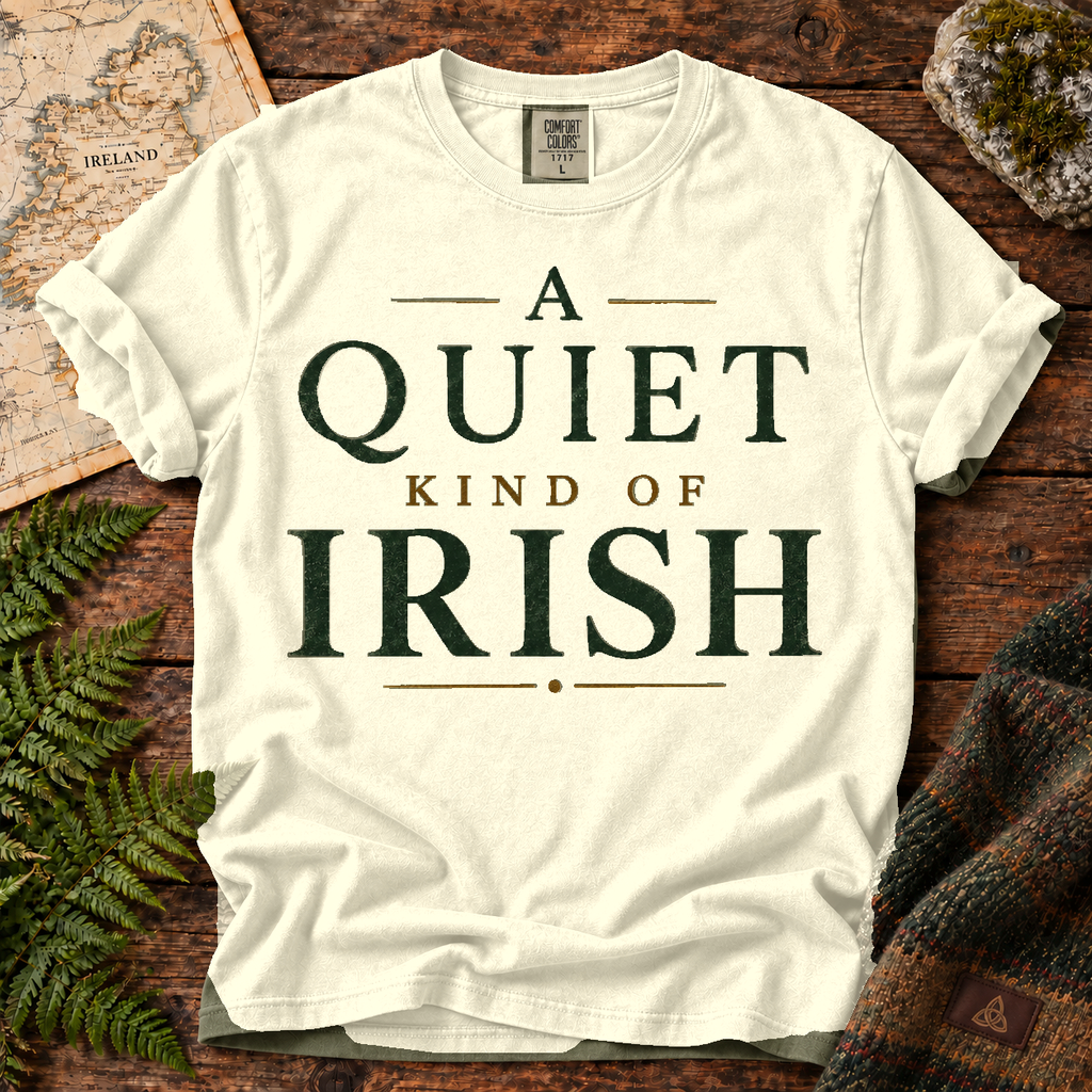 A Quiet Kind of Irish T-Shirt — Ivory — Áit Standard Catalog Mockup v1