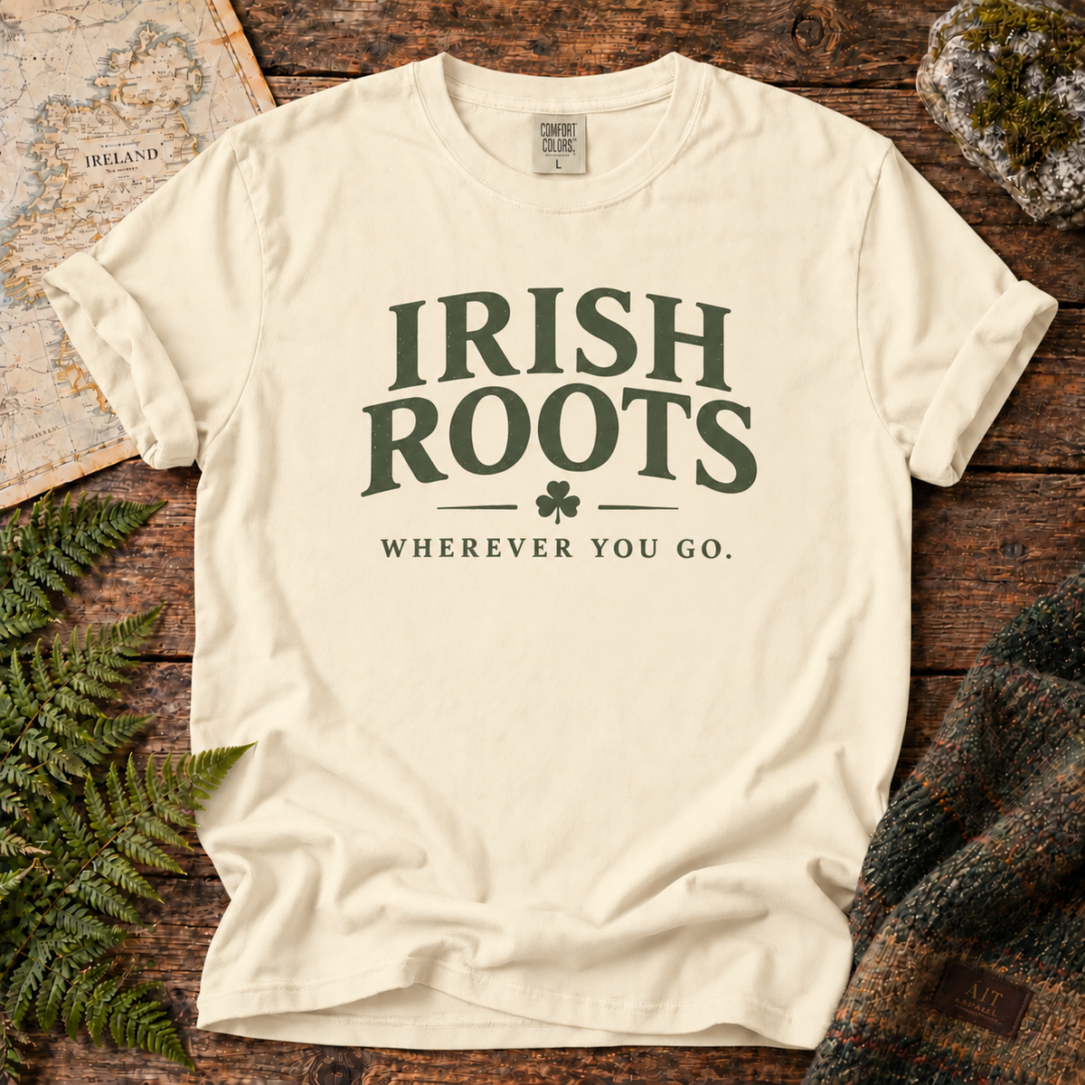 Irish Roots T-Shirt — Ivory — Áit Standard Catalog Mockup v1