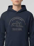 Navy blue hoodie with 'Tipperary Rock of Cashel' design on a white background