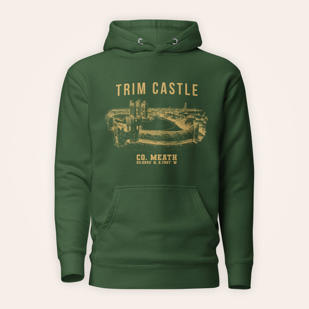 Meath Trim Castle hoodie front view on warm ivory background